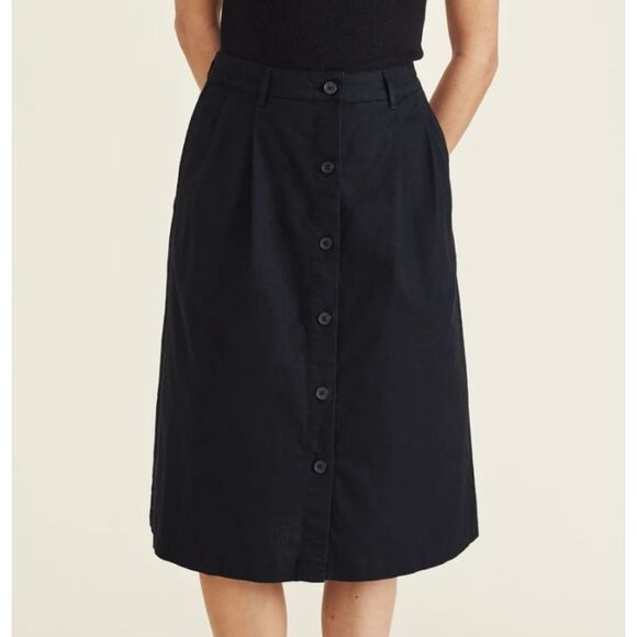 Dockers Black Button Up A-Line Midi Skirt - Picture 4 of 5